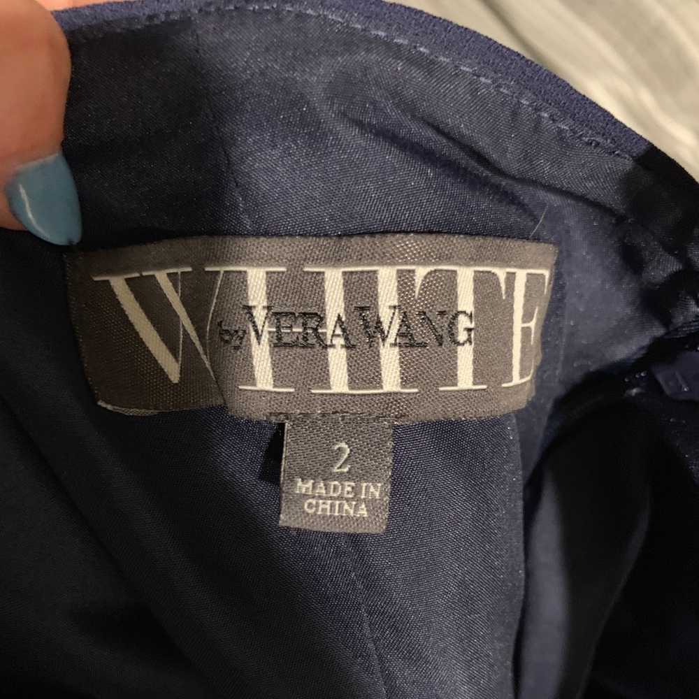 COPY - Vera Wang White Navy Bridesmaid Dress - Picture 2 of 3